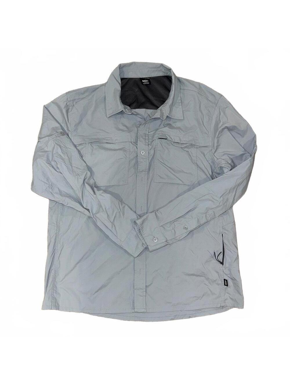 Men’s REI Long Sleeve Light Weight Button Down Hiking Shirt With Pockets Size L